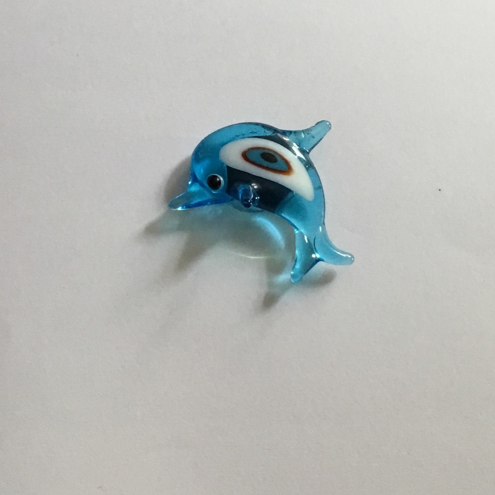 Evil eye, glass dolphin magnet